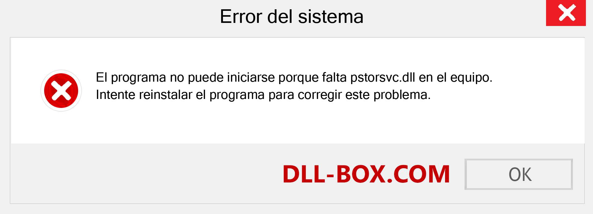 ¿Falta el archivo pstorsvc.dll ?. Descargar para Windows 7, 8, 10 - Corregir pstorsvc dll Missing Error en Windows, fotos, imágenes